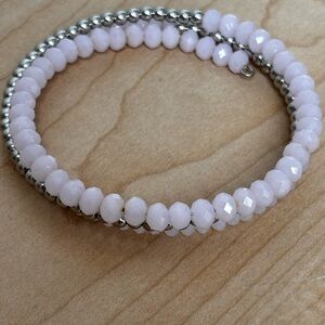 Pink faceted bead bracelet